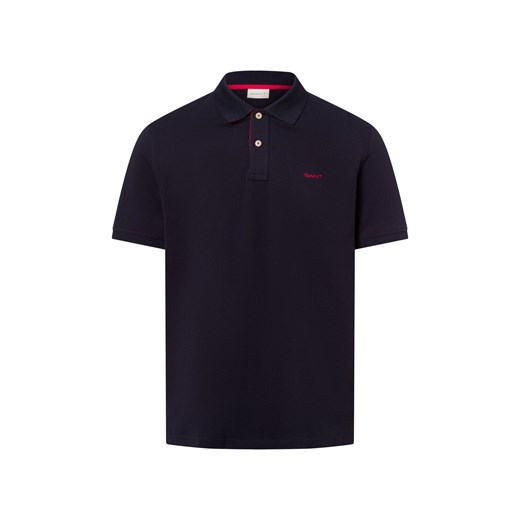 Gant Męska koszulka polo Mężczyźni Bawełna granatowy jednolity ze sklepu vangraaf w kategorii T-shirty męskie - zdjęcie 181239952