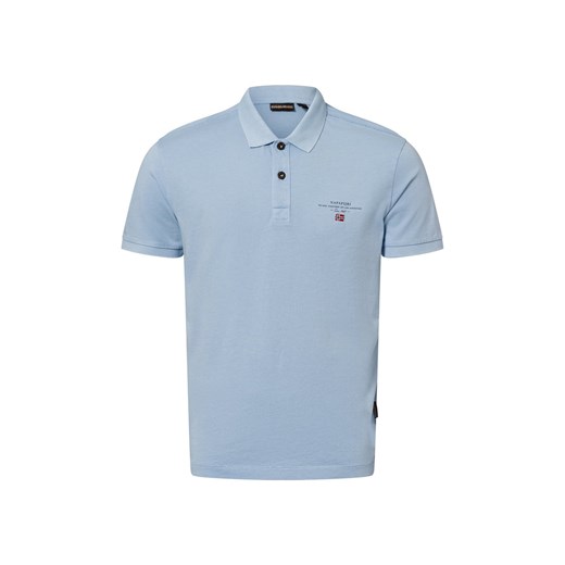 Napapijri Męska koszulka polo - Elbas Mężczyźni Bawełna jasnoniebieski jednolity ze sklepu vangraaf w kategorii T-shirty męskie - zdjęcie 181239954