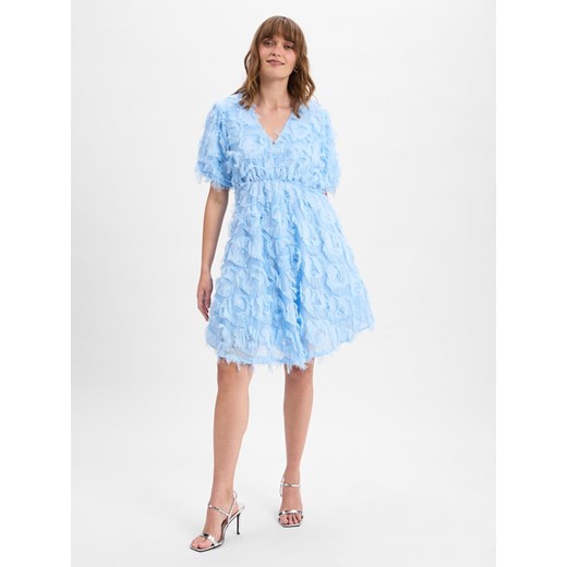 Y.A.S Letnia sukienka damska - YASPazylla Kobiety jasnoniebieski wypukły wzór tkaniny ze sklepu vangraaf w kategorii Sukienki - zdjęcie 181240151