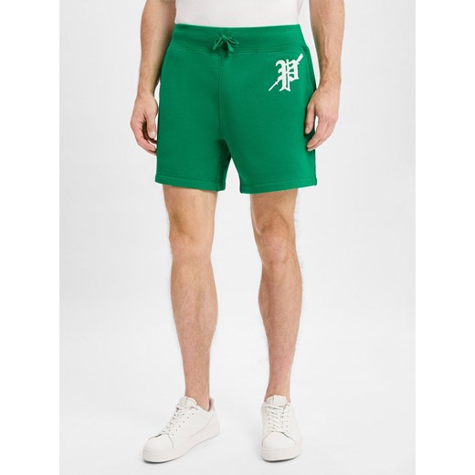 Polo Ralph Lauren Męskie szorty dresowe Mężczyźni zielony jednolity ze sklepu vangraaf w kategorii Spodnie męskie - zdjęcie 181240194