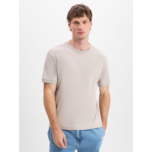 Finshley & Harding Koszulka męska Mężczyźni Bawełna kitt jednolity ze sklepu vangraaf w kategorii T-shirty męskie - zdjęcie 181240200