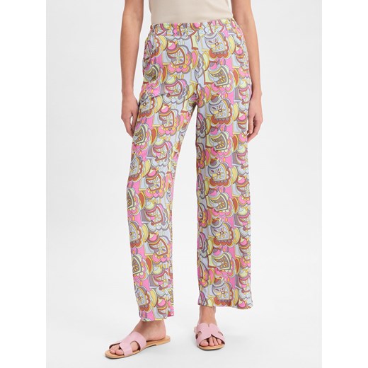 Marie Lund Letnie spodnie Kobiety wiskoza brudny róż wzorzysty ze sklepu vangraaf w kategorii Spodnie damskie - zdjęcie 181240221