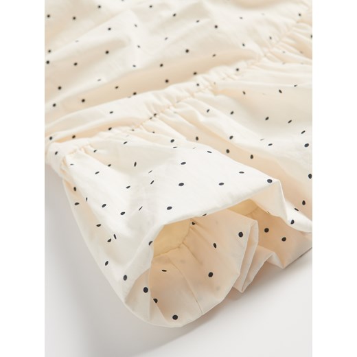 Reserved - Drapowany top z baskinką - złamana biel Reserved L Reserved