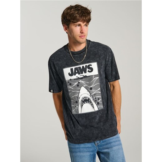 Sinsay - Koszulka Jaws - czarny ze sklepu Sinsay w kategorii T-shirty męskie - zdjęcie 181242030