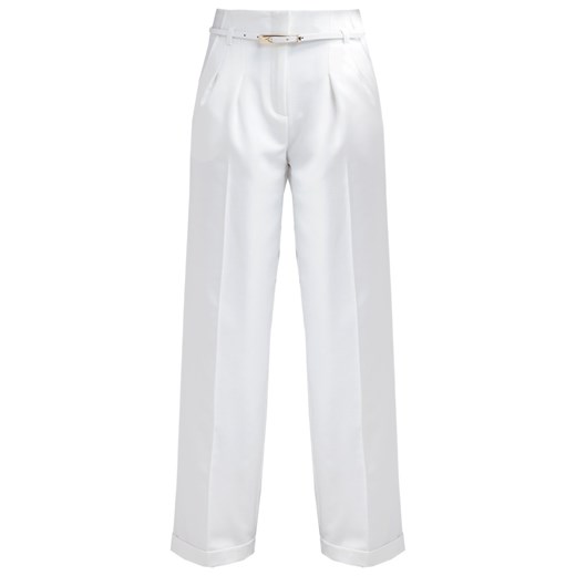 Miss Selfridge Spodnie materiałowe white zalando szary abstrakcyjne wzory