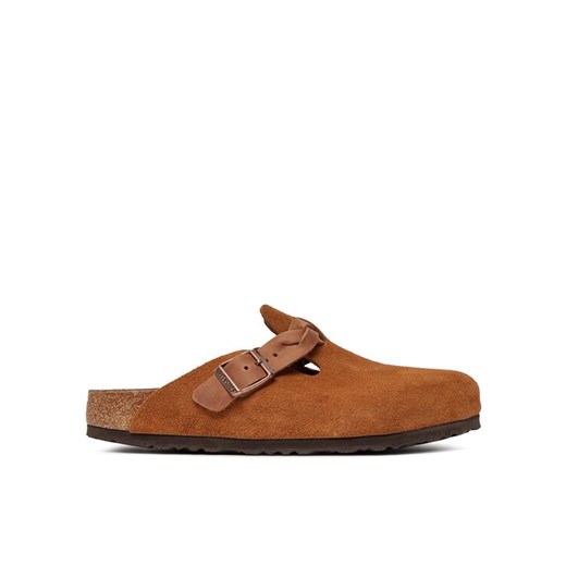 Klapki Birkenstock Boston Braided 1026713 Brązowy ze sklepu eobuwie.pl w kategorii Klapki damskie - zdjęcie 181256143