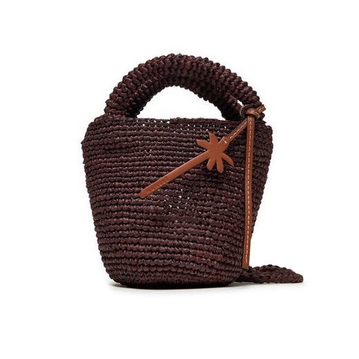 Torebka Manebi Handcrafted Raffia Summer Bag Mini V 7.4 AM Brązowy ze sklepu eobuwie.pl w kategorii Torby letnie - zdjęcie 181272054