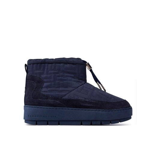 Śniegowce Tommy Hilfiger Tommy Monogram Snowboot FW0FW07637 Niebieski ze sklepu eobuwie.pl w kategorii Śniegowce damskie - zdjęcie 181272282