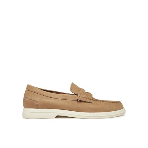 Mokasyny Tommy Hilfiger Nubuck P Loafer FM0FM05350 Beżowy ze sklepu eobuwie.pl w kategorii Mokasyny męskie - zdjęcie 181278441