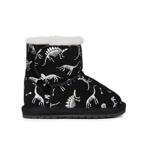 Śniegowce EMU Australia Toddle Reflective Dino B12966 Czarny ze sklepu eobuwie.pl w kategorii Buty zimowe dziecięce - zdjęcie 181279891