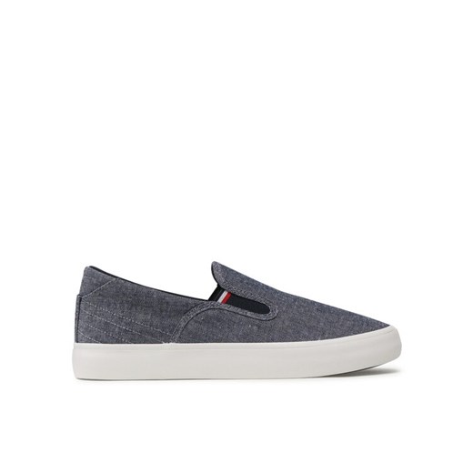 Tenisówki Tommy Hilfiger Th Hi Vulc Core Low Slip On FM0FM04734 Granatowy ze sklepu eobuwie.pl w kategorii Trampki męskie - zdjęcie 181282892