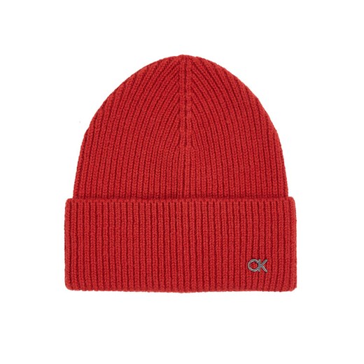 Czapka Calvin Klein K60K612592 Czerwony ze sklepu eobuwie.pl w kategorii Czapki zimowe damskie - zdjęcie 181294330