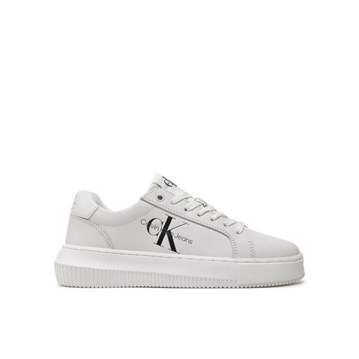 Sneakersy Calvin Klein Jeans Chunky Cupsole Laceup Mon Lth Wn YW0YW00823 Biały ze sklepu eobuwie.pl w kategorii Buty sportowe damskie - zdjęcie 181303741
