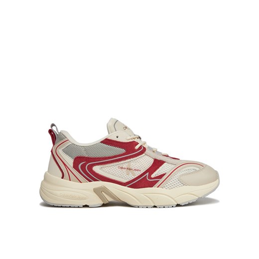 Sneakersy Calvin Klein Jeans Retro Tennis Su-Mesh YM0YM00589 Beżowy ze sklepu eobuwie.pl w kategorii Buty sportowe męskie - zdjęcie 181309581