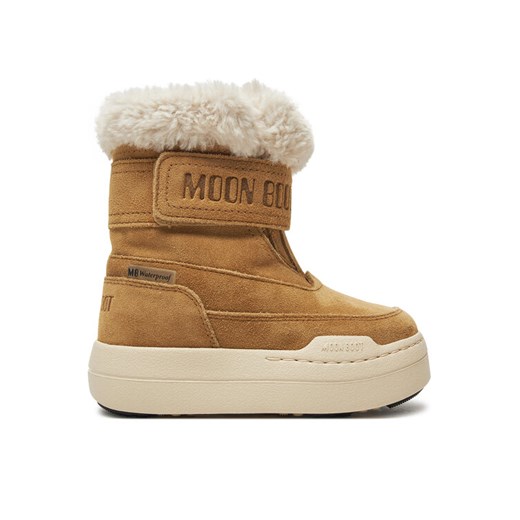 Śniegowce Moon Boot Junior Park Dtrap Boot Suede 80D3440040 Brązowy ze sklepu eobuwie.pl w kategorii Buty zimowe dziecięce - zdjęcie 181311870