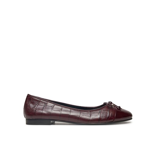 Baleriny Tory Burch Cap Toe Ballet 165365 Bordowy ze sklepu eobuwie.pl w kategorii Balerinki - zdjęcie 181314084