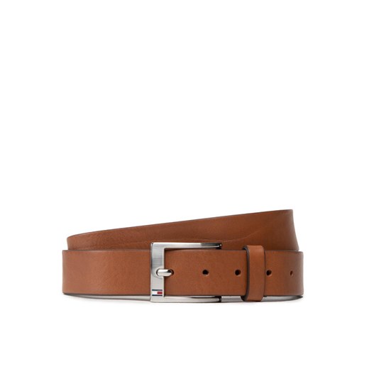 Pasek Męski Tommy Hilfiger New Aly Belt AM0AM08363 Brązowy ze sklepu eobuwie.pl w kategorii Paski męskie - zdjęcie 181321732