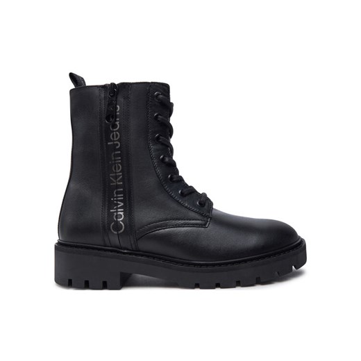 Botki Calvin Klein Jeans Combat Mid Laceup Zip Wn YW0YW01035 Czarny 36 eobuwie.pl