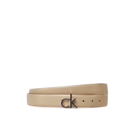 Pasek Damski Calvin Klein Ck Buckle Belt 3.0_Smooth K60K613156 Beżowy ze sklepu eobuwie.pl w kategorii Paski damskie - zdjęcie 181328412