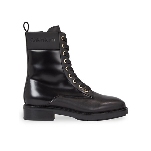 Trapery Calvin Klein Rubber Sole Combat Boot Lg Wl HW0HW01715 Czarny ze sklepu eobuwie.pl w kategorii Workery damskie - zdjęcie 181334693