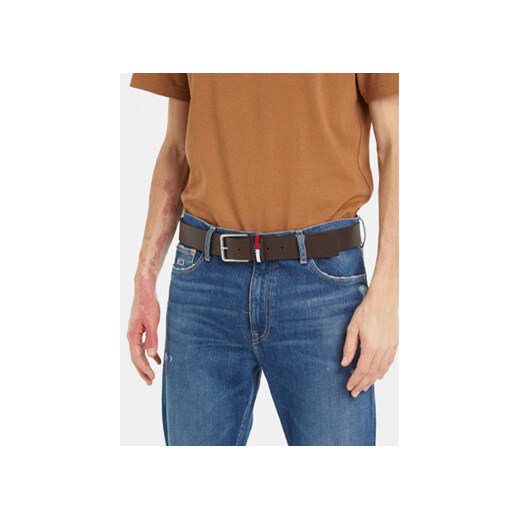 Pasek Męski Tommy Jeans Tjm Elevated Leather 4.0 AM0AM11675 Brązowy Tommy Jeans 90 eobuwie.pl