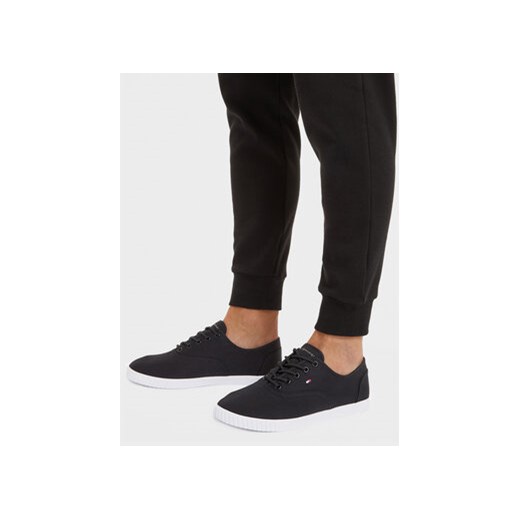 Tenisówki Tommy Hilfiger Canvas Lace Up Sneaker FW0FW07805 Czarny Tommy Hilfiger 36 eobuwie.pl