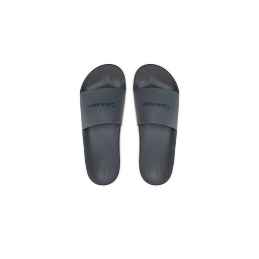 Klapki Calvin Klein Chuncky Pool Slide Rub HM0HM01063 Szary Calvin Klein 41 eobuwie.pl