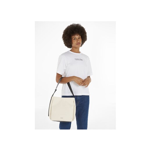 Torebka Calvin Klein Gracie Bucket Bag_Canvas K60K611665 Écru Calvin Klein 00 eobuwie.pl