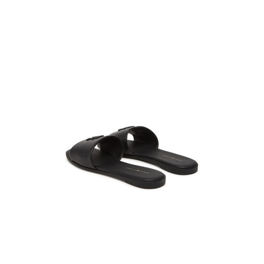 Klapki Tommy Hilfiger Th Logo Hardware Leather Mule FW0FW08806 Czarny Tommy Hilfiger 42 eobuwie.pl