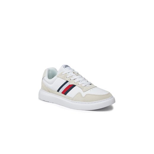 Sneakersy Tommy Hilfiger Light Cupsole Lth Mix Stripes FM0FM04889 Biały Tommy Hilfiger 44 eobuwie.pl