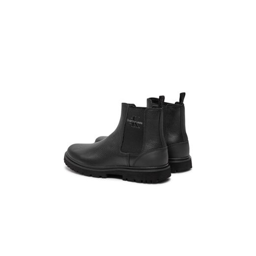 Sztyblety Calvin Klein Jeans Eva Mid Chelsea Boot Lth YM0YM00750 Czarny 45 eobuwie.pl