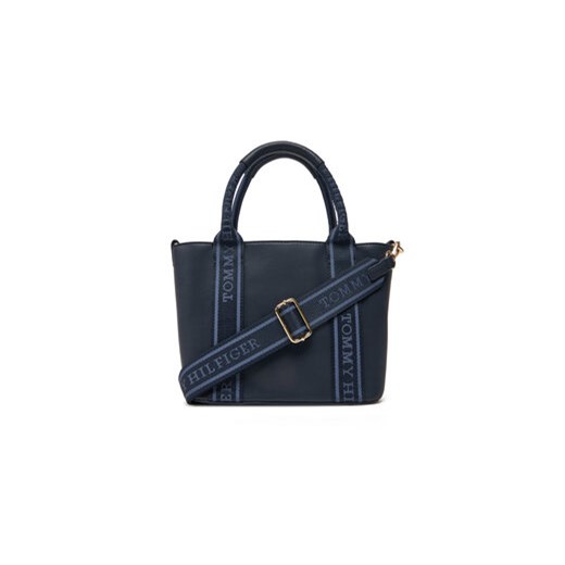Torebka Tommy Hilfiger Th Logotape Mini Tote AW0AW17201 Granatowy Tommy Hilfiger 00 eobuwie.pl