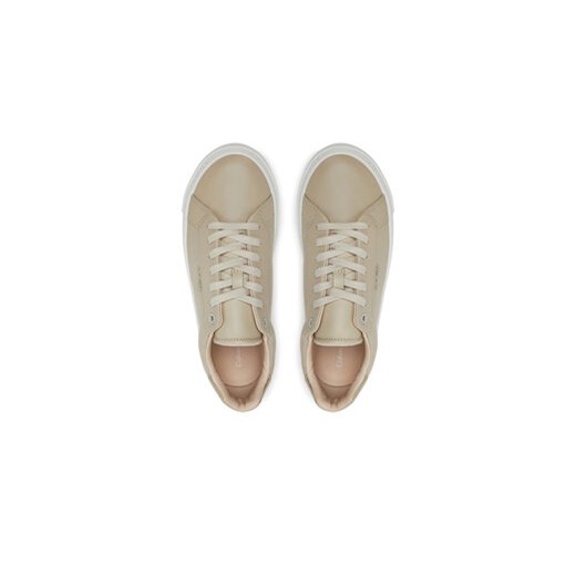 Sneakersy Calvin Klein Cupsole Lace Up W/Ml HW0HW02288 Écru Calvin Klein 37 eobuwie.pl