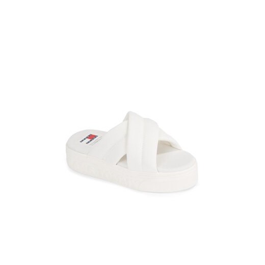 Klapki Tommy Jeans Tjw Lettering Flatform Sandal EN0EN02465 Écru Tommy Jeans 40 eobuwie.pl