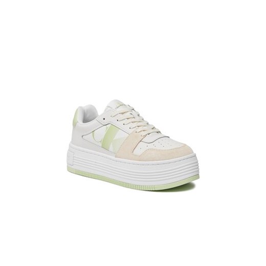 Sneakersy Calvin Klein Jeans Bold Flatf Low Lace Mix Nbs Sat YW0YW01308 Biały 40 eobuwie.pl