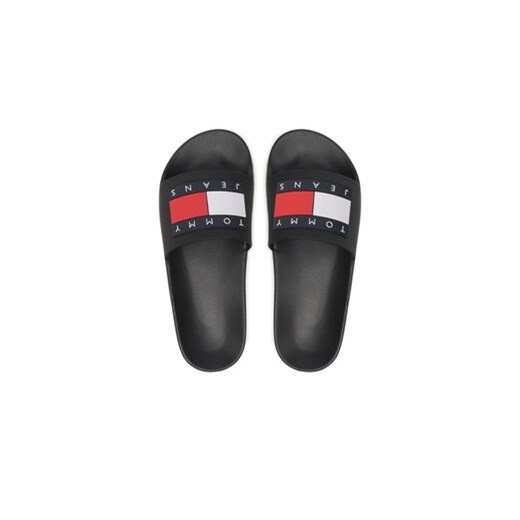 Klapki Tommy Jeans Flag Pool Sld Ess EN0EN02115 Czarny Tommy Jeans 40 eobuwie.pl