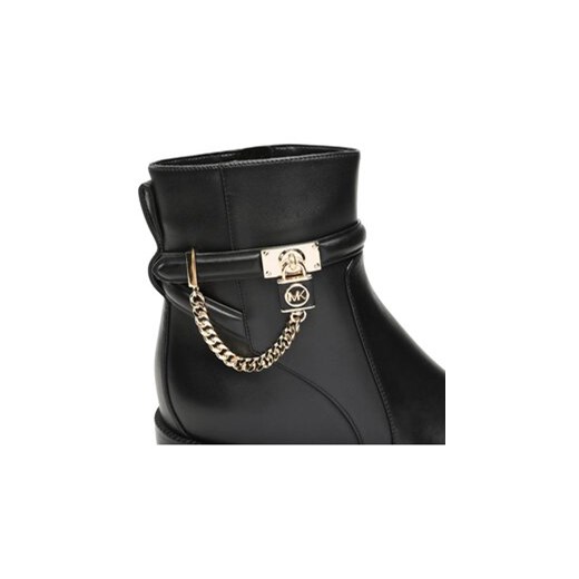 Botki MICHAEL Michael Kors Hamilton Flat Bootie 40F3HAME5L Czarny Michael Michael Kors 35 eobuwie.pl