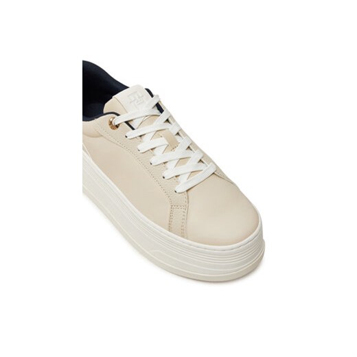 Sneakersy Tommy Hilfiger Th Platform Sneaker Triangle FW0FW08115 Beżowy Tommy Hilfiger 41 eobuwie.pl