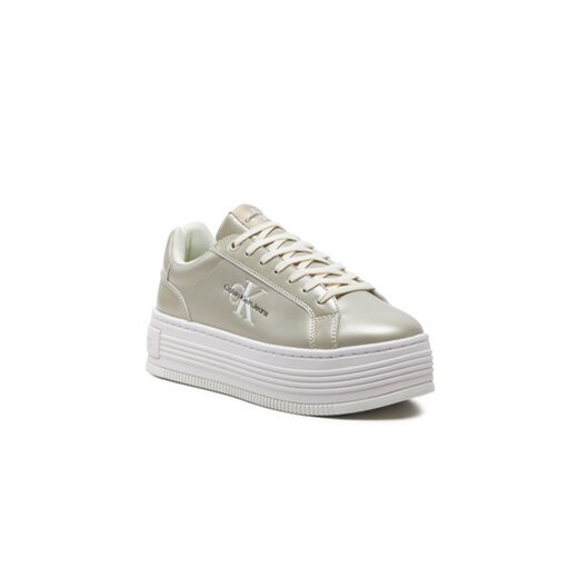 Sneakersy Calvin Klein Jeans Bold Platf Low Lace Lth Ml Mtl YW0YW01464 Écru 41 eobuwie.pl