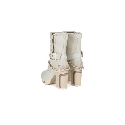 Botki Mustang 1363-505 Biały Mustang 40 eobuwie.pl