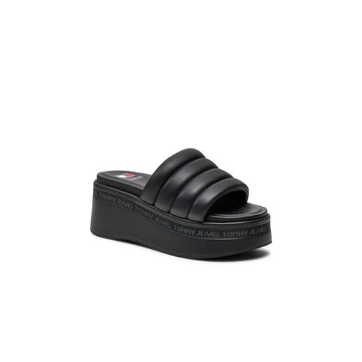 Klapki Tommy Jeans Tjw Wedge Sandal EN0EN02455 Czarny Tommy Jeans 40 eobuwie.pl