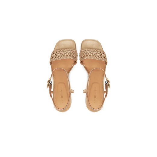 Sandały Tommy Hilfiger Metallic Lthr Kitten Sandal FW0FW08611 Złoty Tommy Hilfiger 37 eobuwie.pl