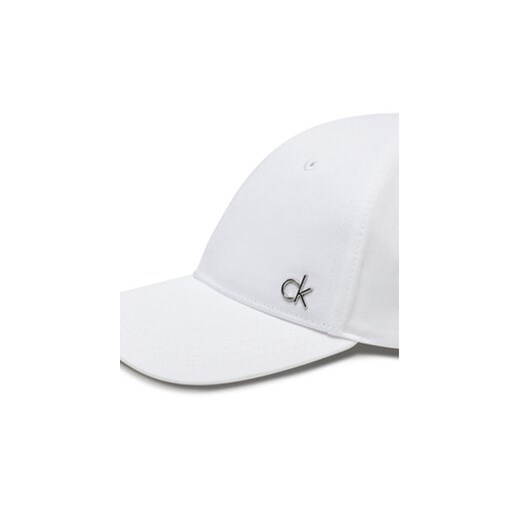 Czapka z daszkiem Calvin Klein Ck Metal Cotton Cap K60K613102 Biały Calvin Klein 00 eobuwie.pl