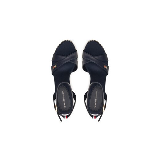 Sandały Tommy Hilfiger Im Raffia Sandal FW0FW08224 Granatowy Tommy Hilfiger 41 eobuwie.pl