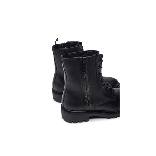 Botki Calvin Klein Jeans Combat Mid Laceup Zip Wn YW0YW01035 Czarny 37 eobuwie.pl