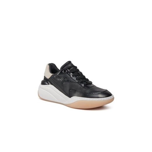 Sneakersy Calvin Klein Wedge Lace Up Epi Mono HW0HW01899 Czarny Calvin Klein 36 eobuwie.pl