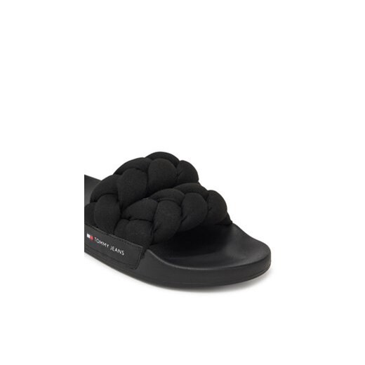 Klapki Tommy Jeans Tjw Braided Slide EN0EN02764 Czarny Tommy Jeans 38 eobuwie.pl