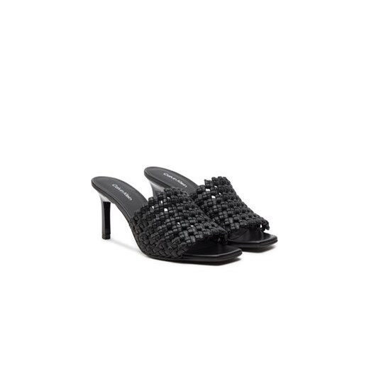 Klapki Calvin Klein Heel Mule Sandal 70 Latt HW0HW02144 Czarny Calvin Klein 36 eobuwie.pl