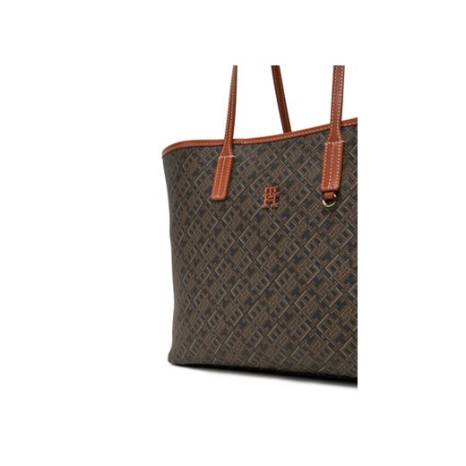 Torebka Tommy Hilfiger Th Monoplay Leather Tote AW0AW17416 Czarny Tommy Hilfiger 00 eobuwie.pl