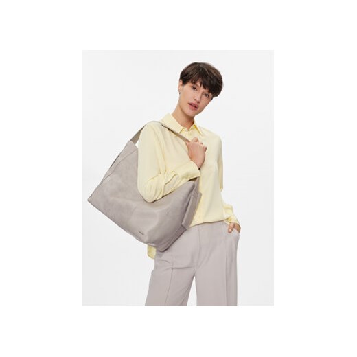 Torebka Calvin Klein Texture Block Large Shopper K60K611670 Beżowy Calvin Klein 00 eobuwie.pl